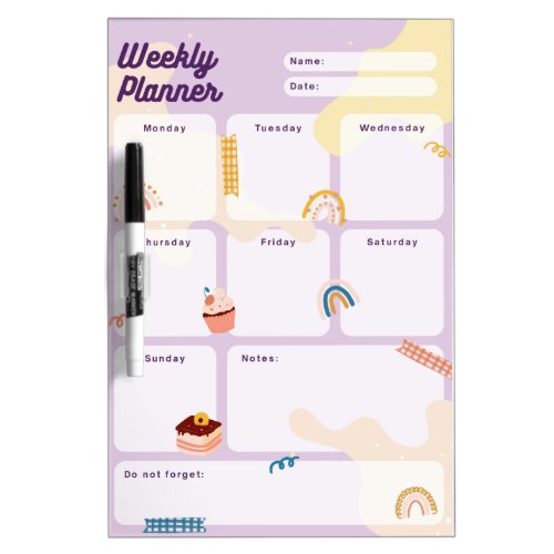 Weekly Planner Dry Erase Board