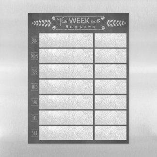 Weekly Planner Dry Erase Magnetic Sheet (Chalk)