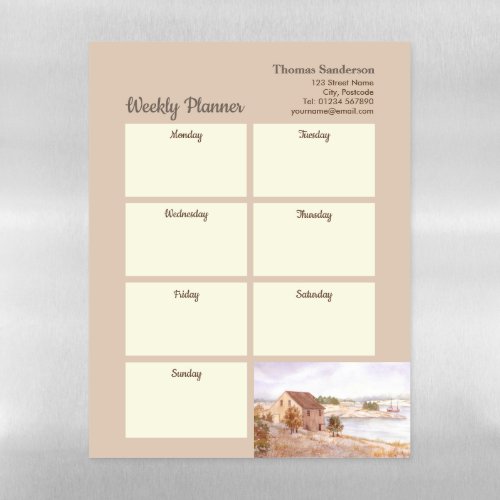 Weekly Planner Fisherman House Norway Coast Magnetic Dry Erase Sheet