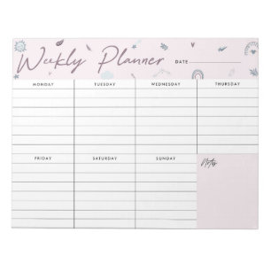 Weekly Planner Floral Notepad