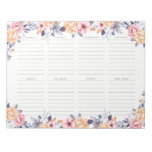 Weekly Planner Girl Floral Watercolor Notepad at Zazzle