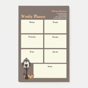 Weekly Planner Halloween Classic Witch Black Dress Post-it Notes