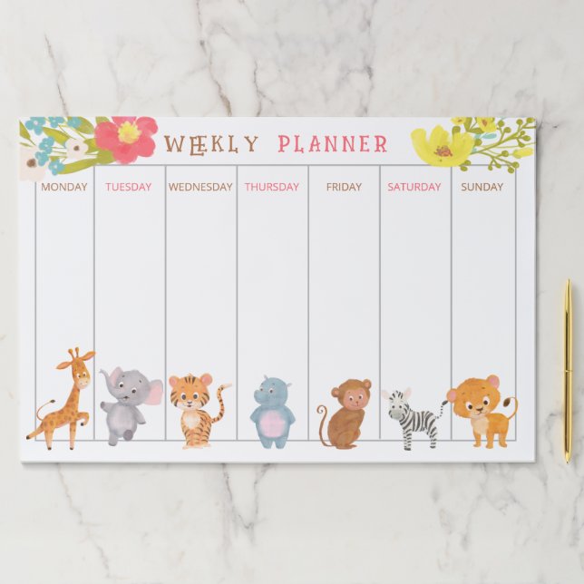 Weekly Planner Jungle Baby Animals  Paper Pad (Insitu)