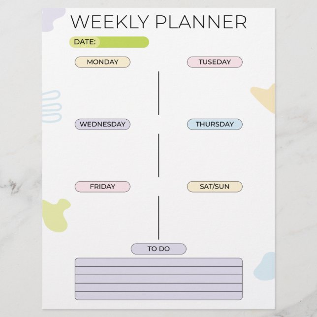 Weekly Planner Letterhead (Front)
