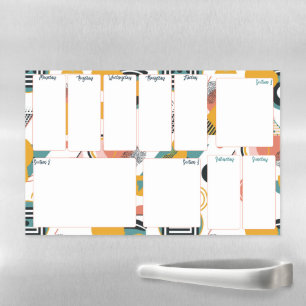 Weekly Planner (Meal, School, or Office) Magnetic Dry Erase Sheet