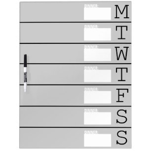 Weekly Planner / Menu - Large Dry Erase Board
