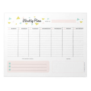 Weekly Planner - Modern Triangles Notepad