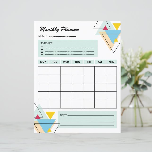 Weekly Planner | Monthly Planner Template (Standing Front)