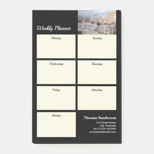 Weekly Planner Mostar City Bosnia Architecture Post_it Notes