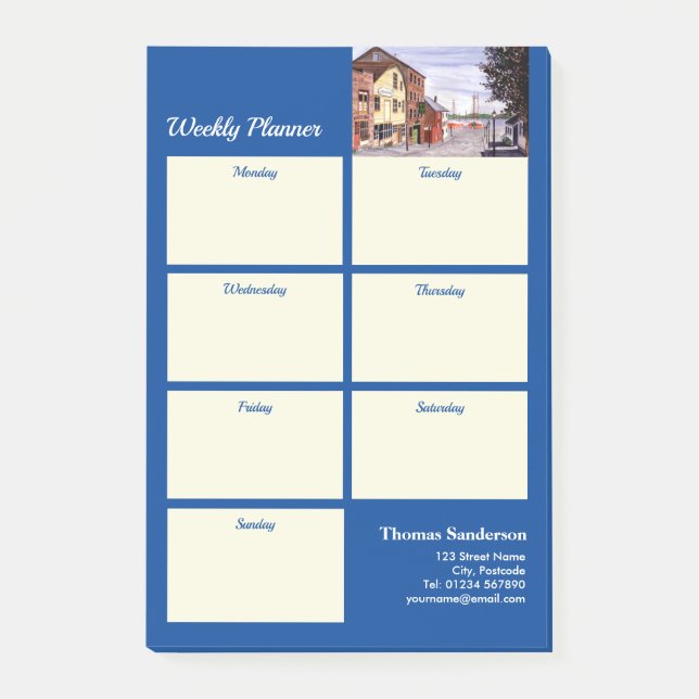 Weekly Planner New Bedford Massachusetts Painting Post-it Notes (Front)