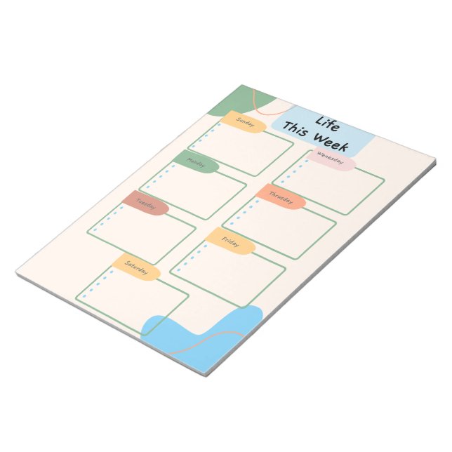 Weekly planner notepad (Angled)