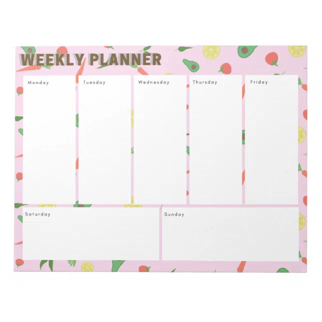 Weekly Planner Notepad | Zazzle