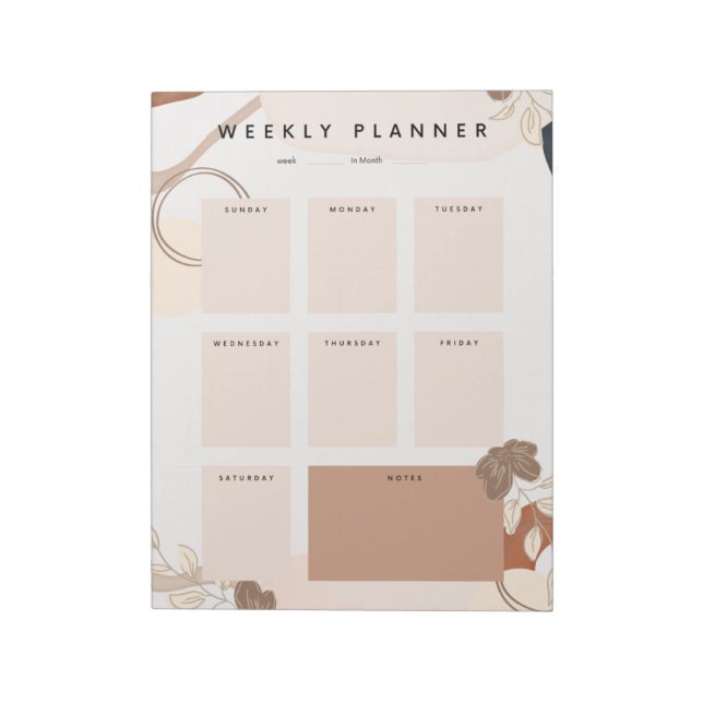 Weekly Planner  Notepad (Rotated)