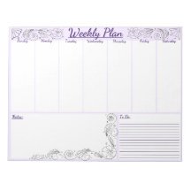 Weekly Planner - Pad, For those weekly plans