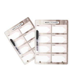 Weekly planner pastel shades dry erase board