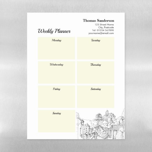 Weekly Planner Portmeirion North Wales Pen Ink Let Magnetic Dry Erase Sheet
