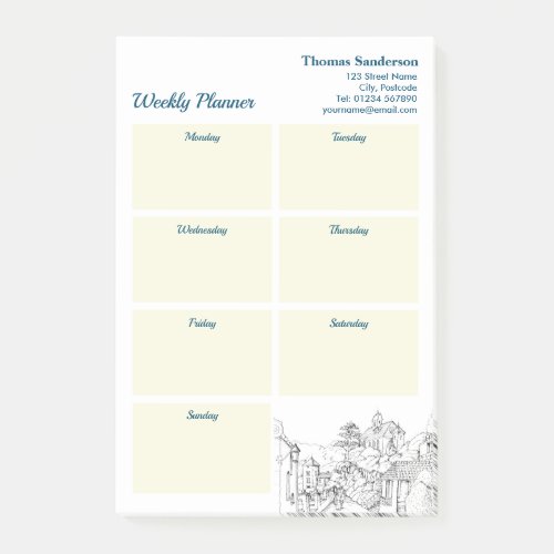 Weekly Planner Portmeirion North Wales Pen Ink Post_it Notes