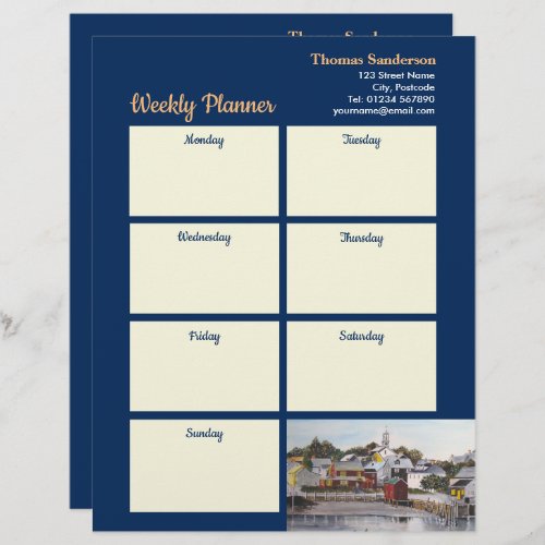 Weekly Planner Portsmouth Harbor New Hampshire Letterhead