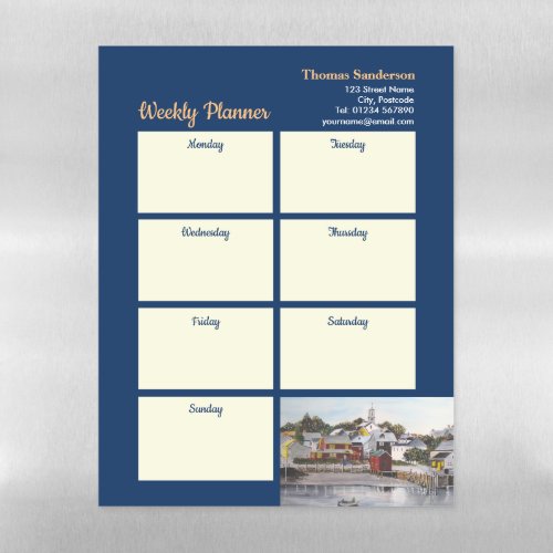 Weekly Planner Portsmouth Harbor New Hampshire Magnetic Dry Erase Sheet
