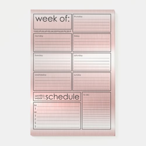 weekly planner Post_it Notes