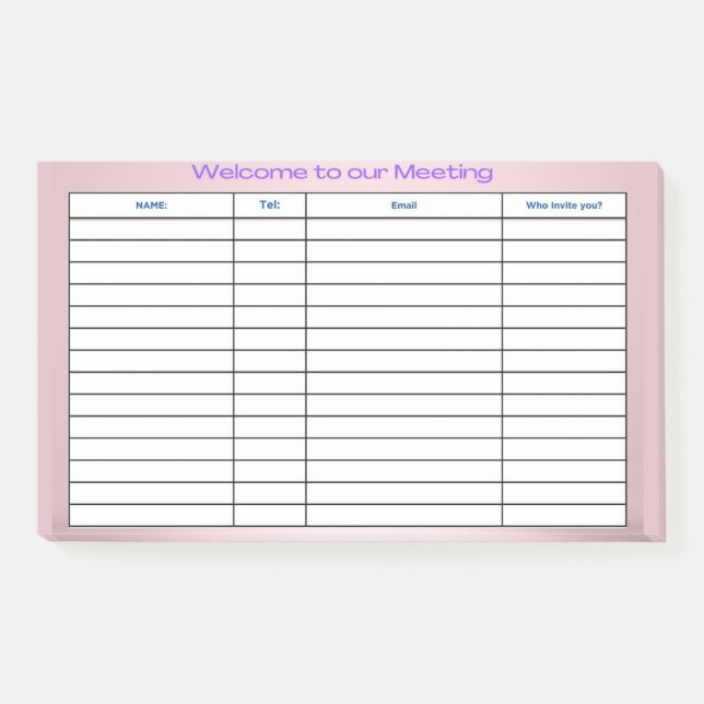 WEEKLY PLANNER POST-IT NOTES (Front)
