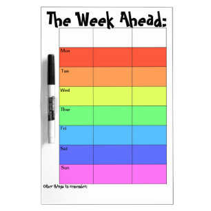 Weekly Planner- Rainbow Dry-Erase Board