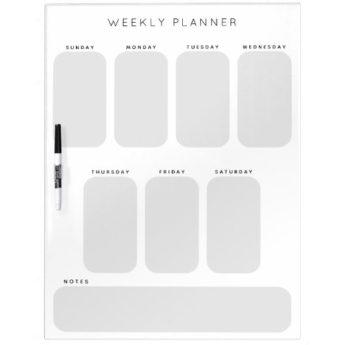 Weekly Planner Schedule Office Organization  Dry Erase Board