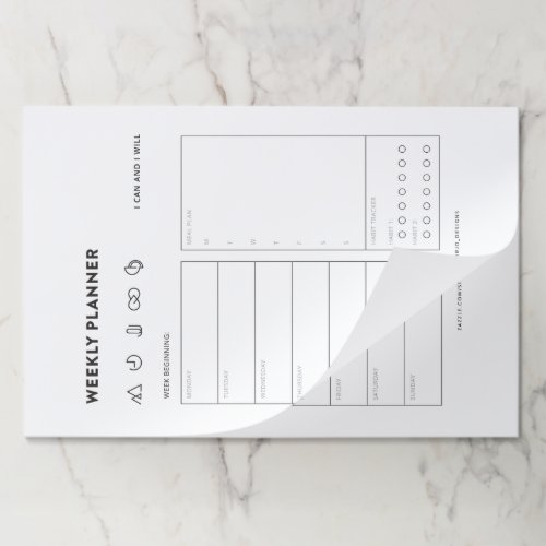 Weekly planner schedule to do list menu organizer paper pad