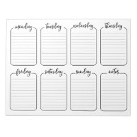 Weekly Planner Simple White Tear Away Calendar Notepad | Zazzle