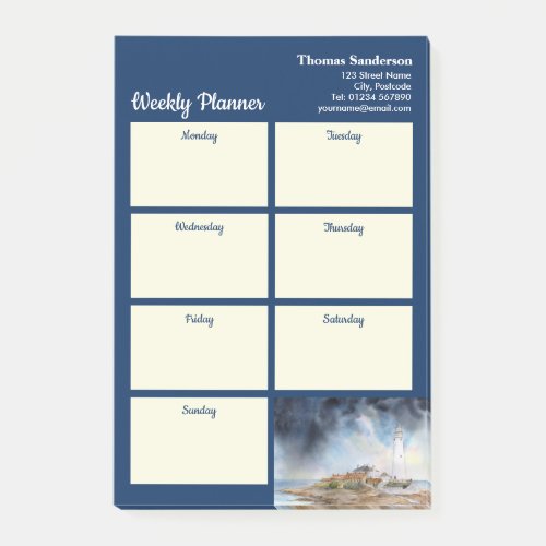 Weekly Planner St Marys Lighthouse Whitley Bay UK Post_it Notes