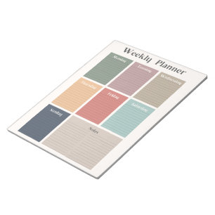 Weekly Planner, sunday start Notepad