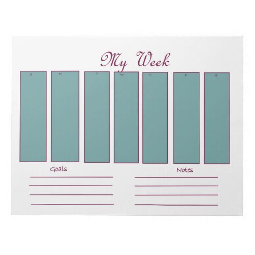 Weekly planner tear_off notepad