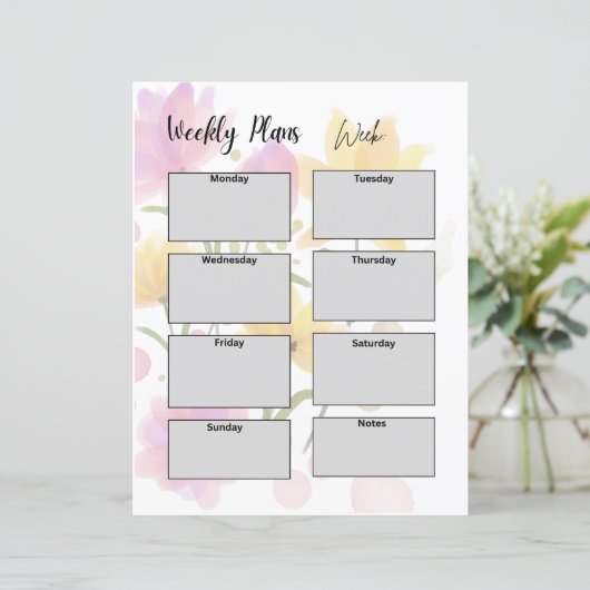 WEEKLY PLANNER TEMPLATE (Standing Front)
