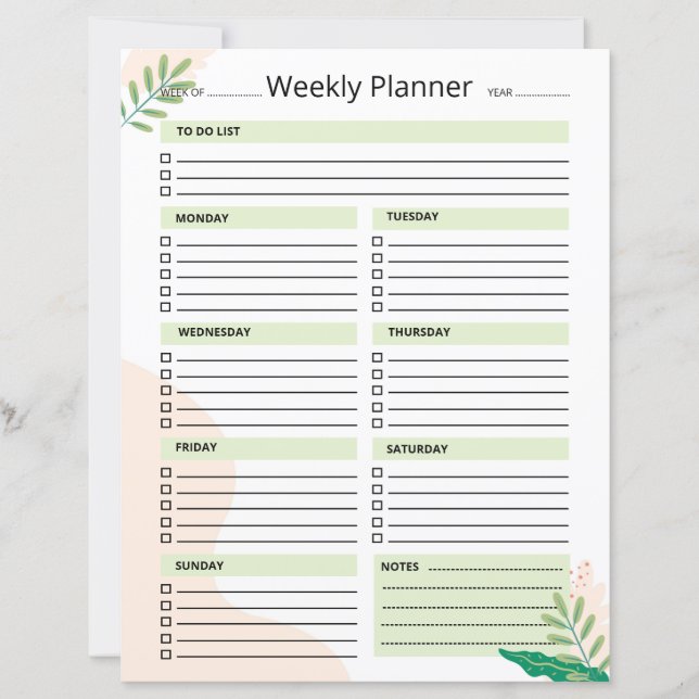 Weekly Planner Template (Front)