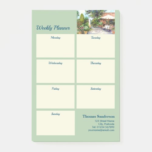 Weekly Planner Terrace of The Manor House York Post_it Notes