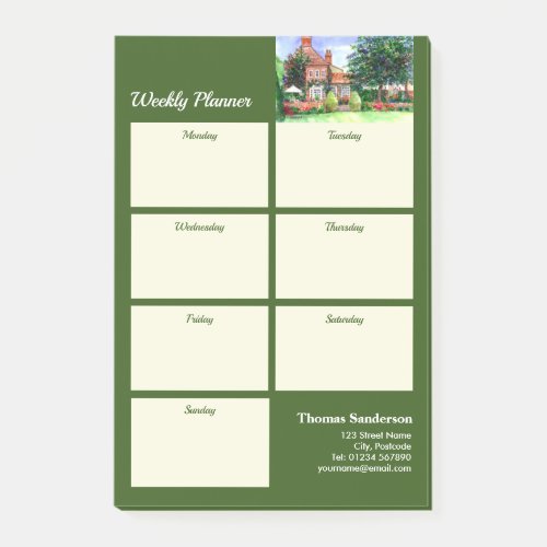 Weekly Planner The Manor House Heslington York Post_it Notes