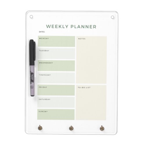 Weekly Planner To Do List Monday Sunday Schedule Dry Erase Board