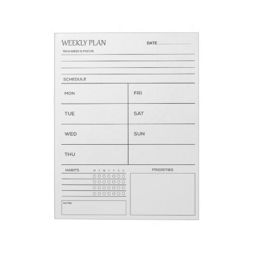 Weekly Planner  To_Do List Notepad