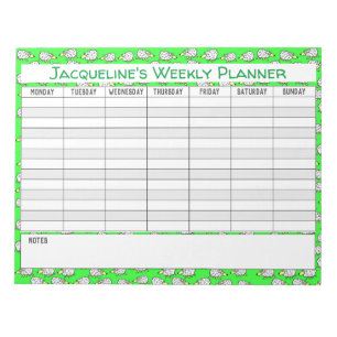 Weekly Planner to Personalise with Name Choice. Notepad
