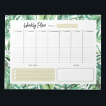Weekly Planner - Tropical Leaves Notepad<br><div class="desc">This weekly planner has space to write your to-dos from Monday to Friday,  and a place to write down your weekly goals and notes. It features a tropical leaf pattern background and modern design style. You can also use this as a shopping list or for school!</div>