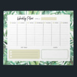 Weekly Planner - Tropical Leaves Notepad<br><div class="desc">This weekly planner has space to write your to-dos from Monday to Friday,  and a place to write down your weekly goals and notes. It features a tropical leaf pattern background and modern design style. You can also use this as a shopping list or for school!</div>