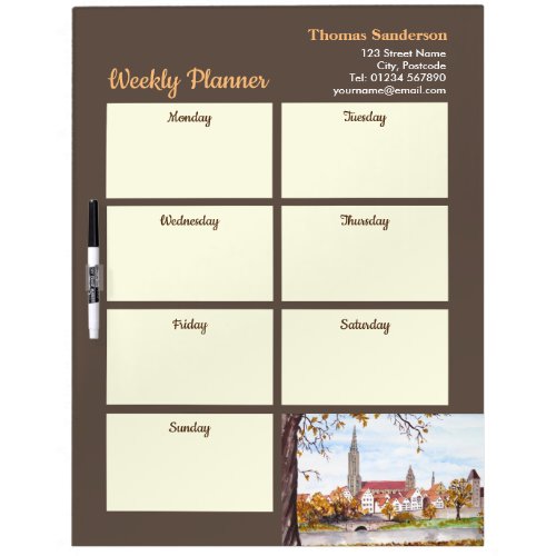 Weekly Planner Ulm Cathedral in Germany Painting Dry Erase Board
