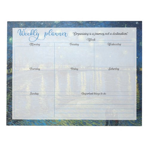Weekly planner _ Van Gogh background Notepad