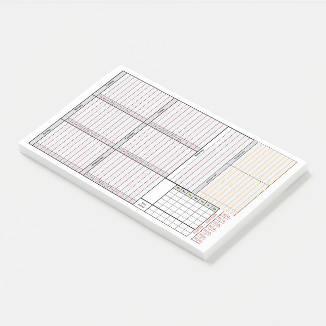 Weekly Planner w/ Mini-Month, Sleep & Meds Tracker Post-it Notes (Angled)