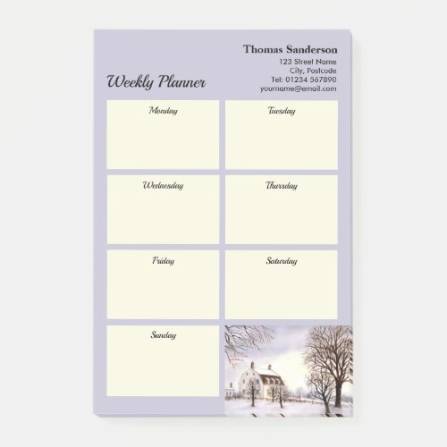 Weekly Planner Winter in New England Watercolor Post_it Notes