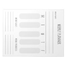 weekly planning notepad