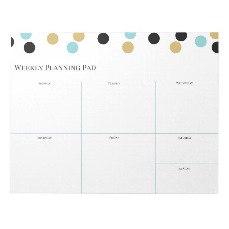Weekly Planning Pad Zazzle