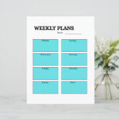 WEEKLY PLANS sheet (Standing Front)