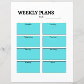 WEEKLY PLANS sheet (Front)