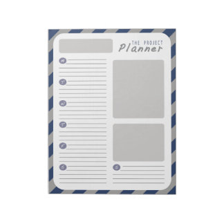 Weekly Project planner - Blue and Gray Notepad